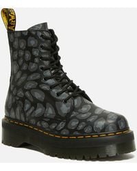 Dr. Martens - Jadon Distorted Leopard Leather Platform Boots - Lyst