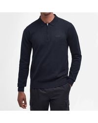 Barbour - Binder Cotton And Wool-blend Polo Shirt - Lyst