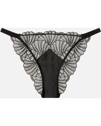 Calvin Klein - Sheer Embroidered Stretch-lace Thong - Lyst