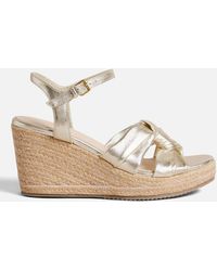 Ted Baker - Carda Leather Wedged Espadrille Sandals - Lyst