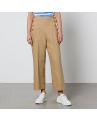 Polo Ralph Lauren - Cropped Cotton-Twill Wide-Leg Trousers - Lyst