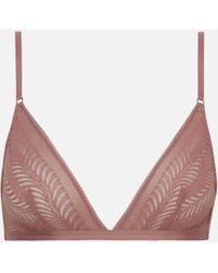 Calvin Klein - Sculpt Jersey And Lace Unlined Triangle Bra - Lyst