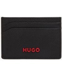 HUGO - Subway Pebble-grain Leather Cardholder - Lyst