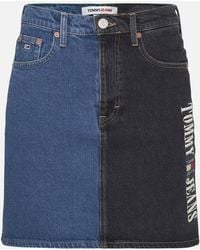 Tommy Hilfiger - Two-tone Recycled Denim Mom Skirt - Lyst
