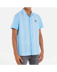 Tommy Hilfiger - Classic Striped Cotton And Linen-blend Shirt - Lyst