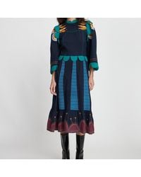 Stella Nova - Embroidered Cotton-seersucker Dress - Lyst