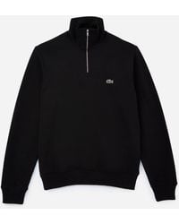 Lacoste - Lactose Zippered Stand-up Collar Cotton Sweatshirt - Lyst