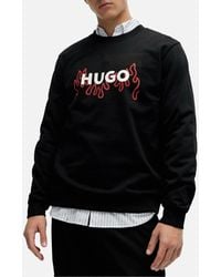 HUGO - Duragol_u241 Graphic Flame Cotton Sweatshirt - Lyst