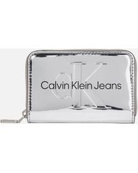 Calvin Klein Faux Leather Purse - Gray