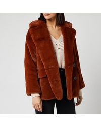 Free People Solid Kate Faux Fur Coat - Brown