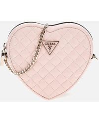 Guess - Rianee Quilted Faux Leather Heart Cross Body Bag - Lyst