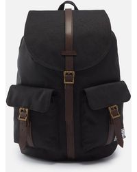 Herschel Supply Co. Dawson Leather-Trimmed Canvas Backpack - Schwarz