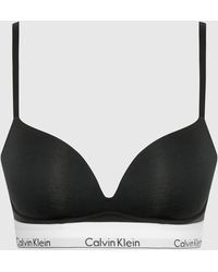 Calvin Klein - Modern Stretch-jersey Plunge Push-up Bra - Lyst