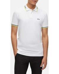 BOSS - Paul Curved Cotton-blend Polo Shirt - Lyst