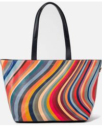 Paul Smith - Swirl Striped Leather Tote Bag - Lyst
