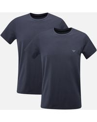 Emporio Armani - Two-Pack Stretch-Cotton T-Shirts - Lyst