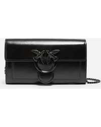 Pinko - Love One Iridescent Leather Wallet Bag - Lyst