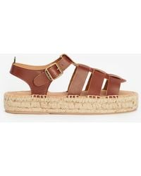 Barbour - Paloma Fisherman Leather Espadrille Sandals - Lyst