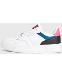 Tommy Hilfiger Mix Leather Basket Sneakers - White
