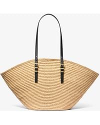 MICHAEL Michael Kors - Isa Large Crocheted Straw Tote Bag - Lyst
