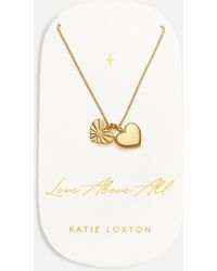 Katie Loxton - Love Above All Carded Charm 18-karat Gold-plated Necklace - Lyst