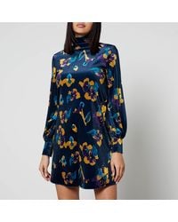 MAX&Co. - Floral Velvet-jersey Tunic Dress - Lyst