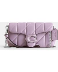 COACH - Quilted Pillow Leather Covered C Tabby Wristlet With Chain - Lyst