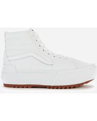 Vans Canvas Sk8-hi Stacked Trainers - White