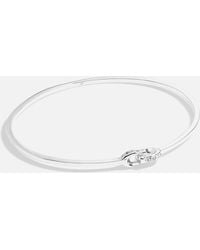 COACH - Interlock Pavé C Silver-tone Bangle Bracelet - Lyst