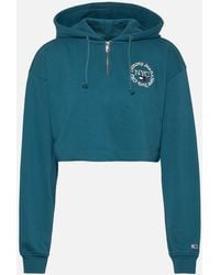 Tommy Hilfiger - Timeless Cropped Cotton-blend Hoodie - Lyst