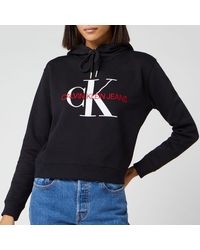 Calvin Klein Monogram Boxy Hoodie - Black