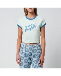 Guess - Go Ss Cropped Ringer T-shirt - Lyst