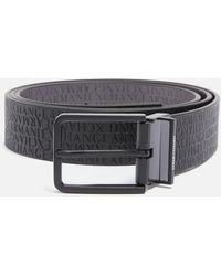 Armani Exchange - Plaque Buckle Leather Belt - Lyst