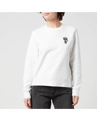 Karl Lagerfeld Ikonik Mini Karl Rs Sweatshirt - White