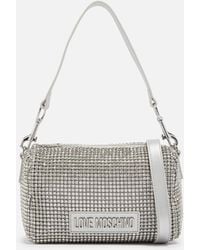 Love Moschino - Bling Bling Crystal-embellished Shoulder Bag - Lyst