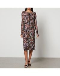 PS by Paul Smith - Printed Mesh Midi Dress - Lyst