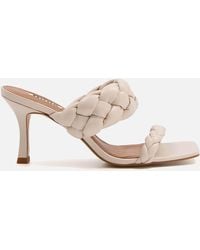Dune - Message Braided Leather Heeled Mules - Lyst