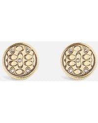 COACH - Signature Quilted Coin Stud Earrings - Lyst