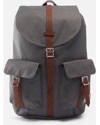Herschel Supply Co. Dawson Leather-Trimmed Canvas Backpack - Grau