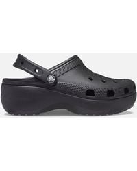 Crocs™ - Classic Platform Lined Clog Black Size 6 Uk - Lyst
