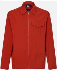 Tommy Hilfiger - Logo-detailed Cotton-blend Shirt Jacket - Lyst