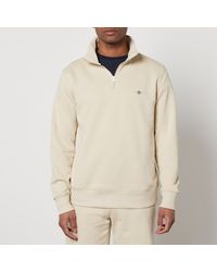 GANT - Shield Half Zip Cotton-blend Sweatshirt - Lyst
