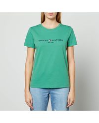 Tommy Hilfiger Logo-embroidered Cotton T-shirt - Green