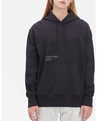 Calvin Klein - Blurred Coloured Address Cotton-Blend Hoodie - Lyst