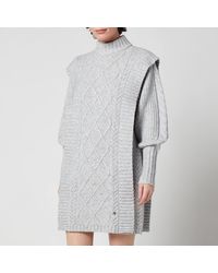 Ted Baker Arriaa Cable Jumper Dress - Grey