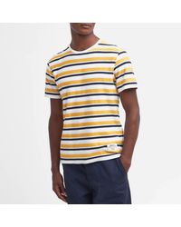 Barbour - Whitwell Striped Cotton-jersey T-shirt - Lyst