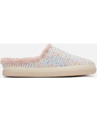 TOMS Sage Knitted Pastel Slippers - White