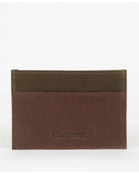 Barbour - Barbour Padbury Leather And Canvas Card Holder - Lyst