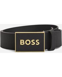 BOSS - Icon Textured-leather Belt - Lyst