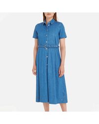 Tommy Hilfiger - Dnm Fit And Flare Short Sleeve Dress - Lyst